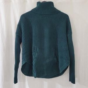 Michael Kors Forest Green Cabel Knot Turtle Neck Sweater Women's Size S